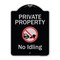 Signmission Designer Series-Private Property No Idling With Graphic, 24" H, BS-1824-9775 A-DES-BS-1824-9775 - alternate 1